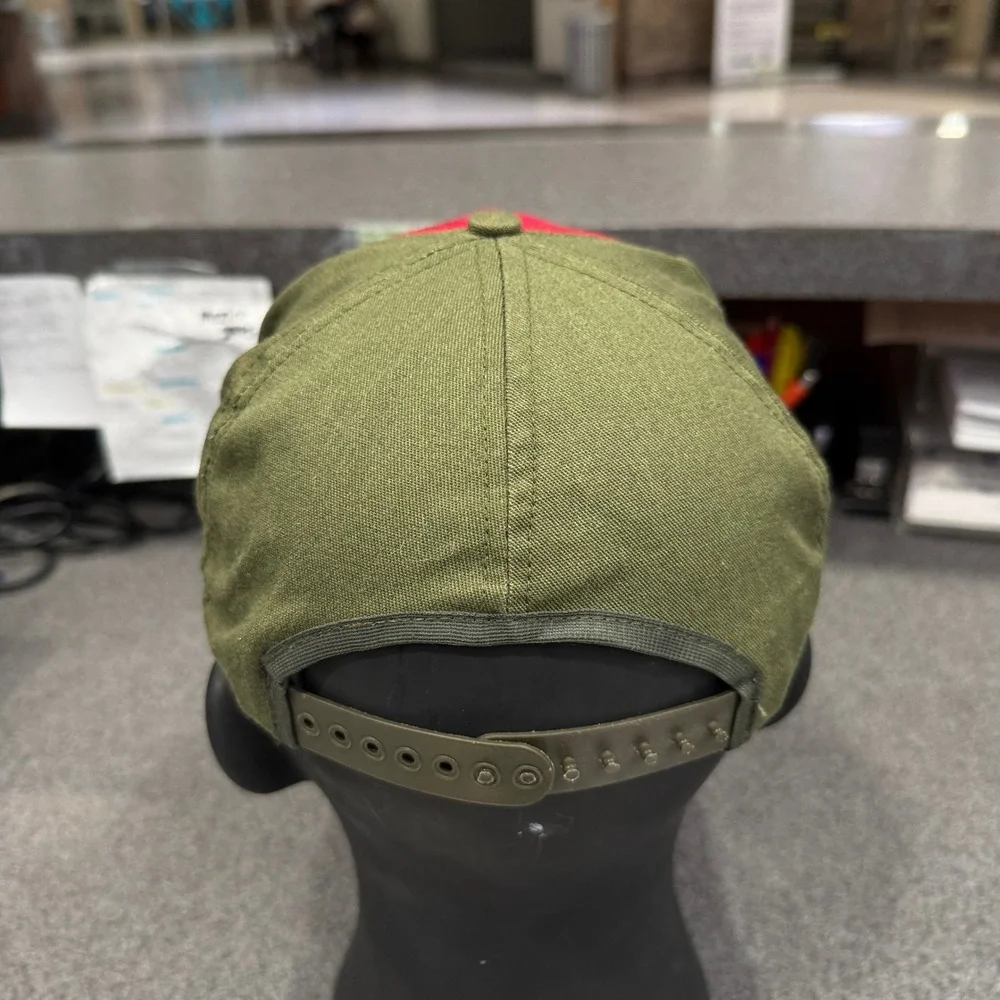 Boy Scouts of America Hat Boys OSFM Green Red Good Fleur-de-lis Snapback Cap